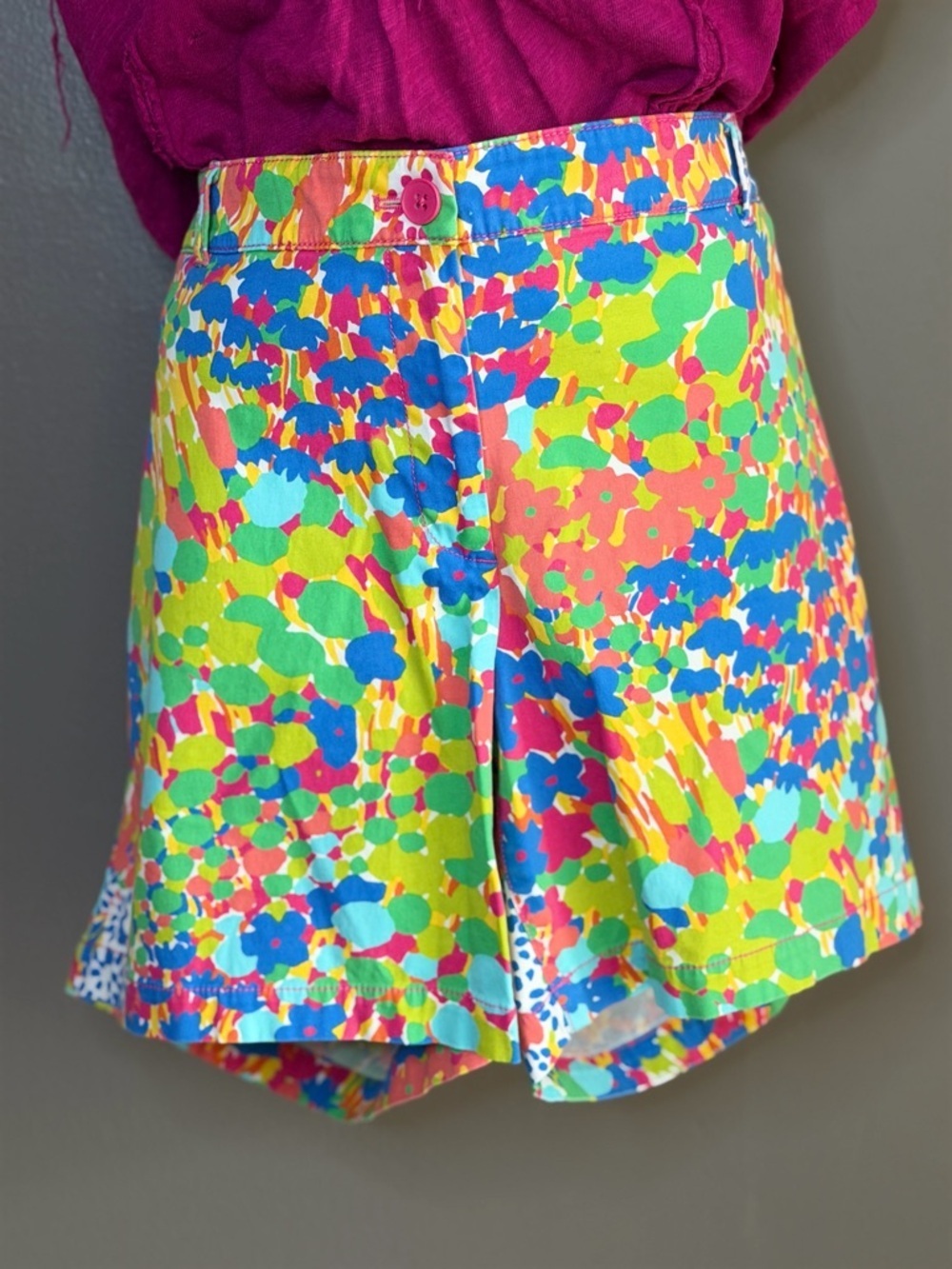 Talbots Weekend Floral Shorts 16P Bright Multicolor Summer Beachy Stretch Cute
